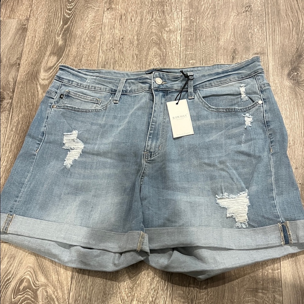 Judy Blue Light Blue Distressed Jean Shorts